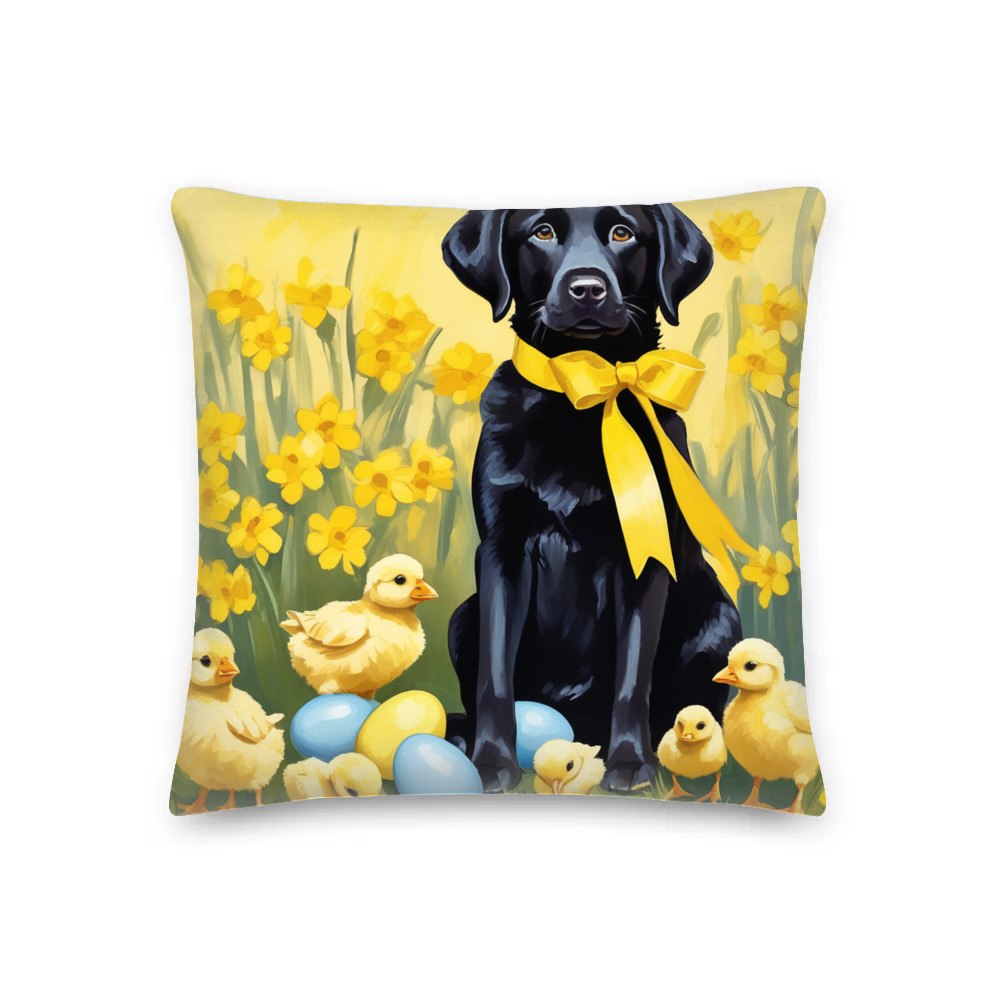 PugMug Custom Black Labrador Retriever Premium Pillow
