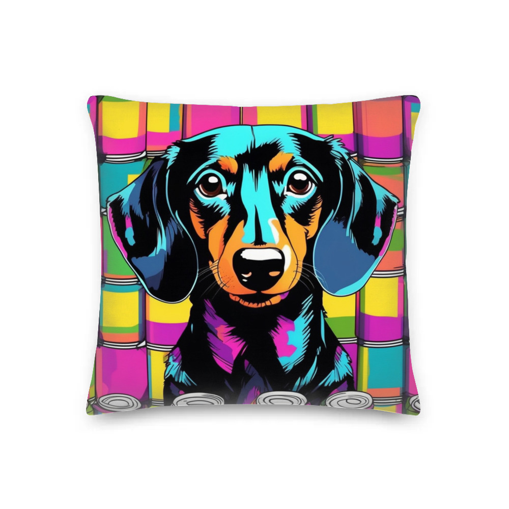 PugMug Custom Black Dachshund Premium Pillow