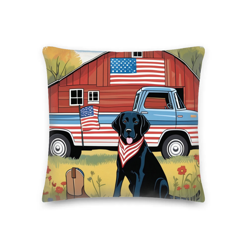 PugMug Custom Black Labrador Retriever Premium Pillow