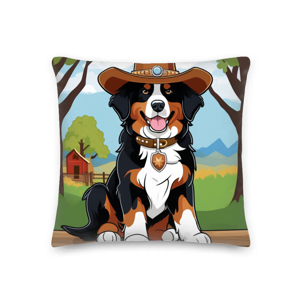 PugMug Custom Bernese Mountain Dog Premium Pillow