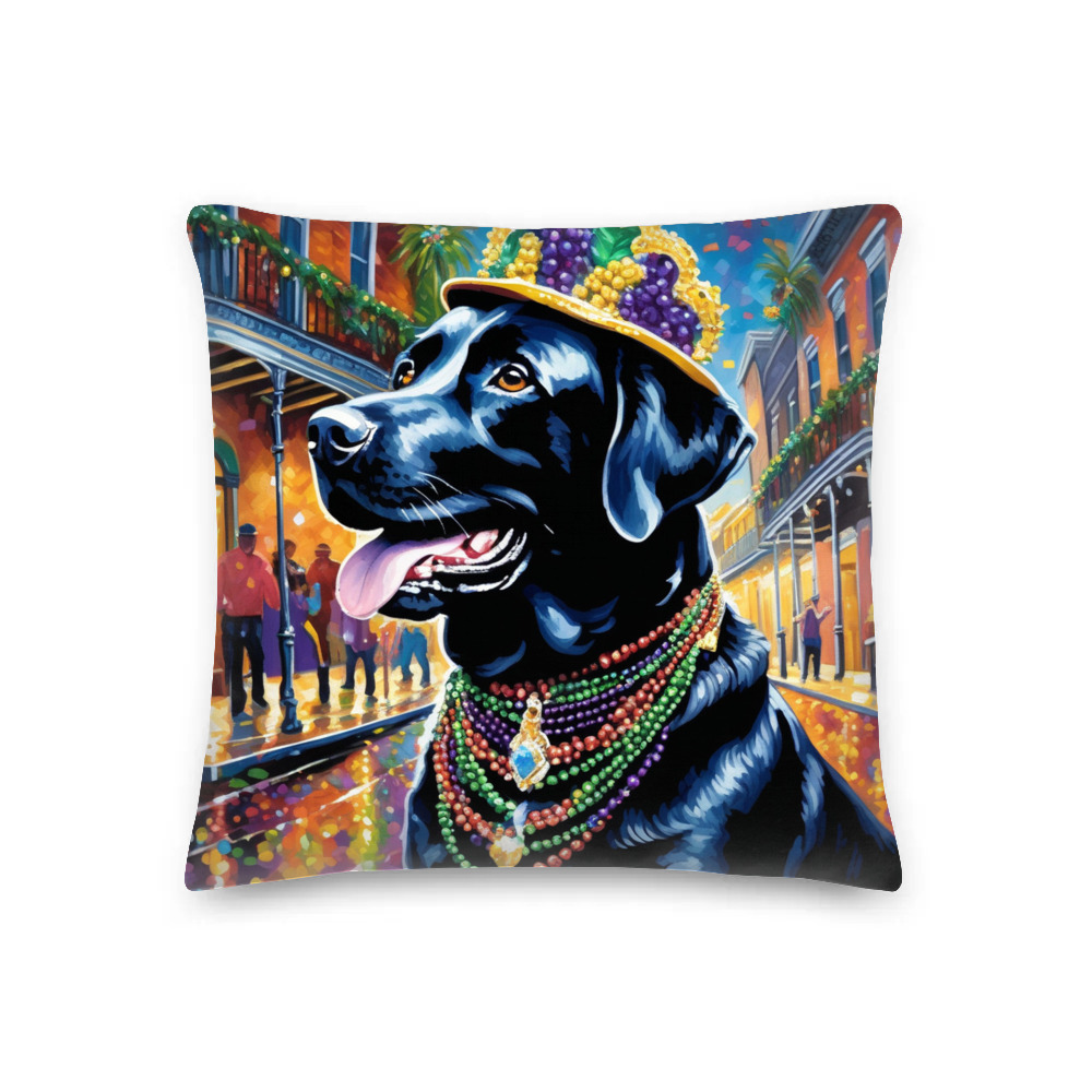 PugMug Custom Black Labrador Retriever Premium Pillow