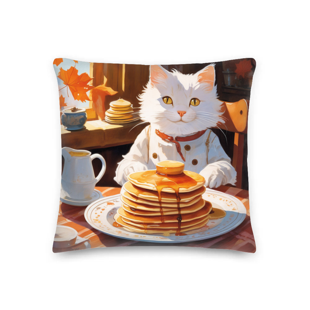 PugMug Custom White Companion Cat Premium Pillow