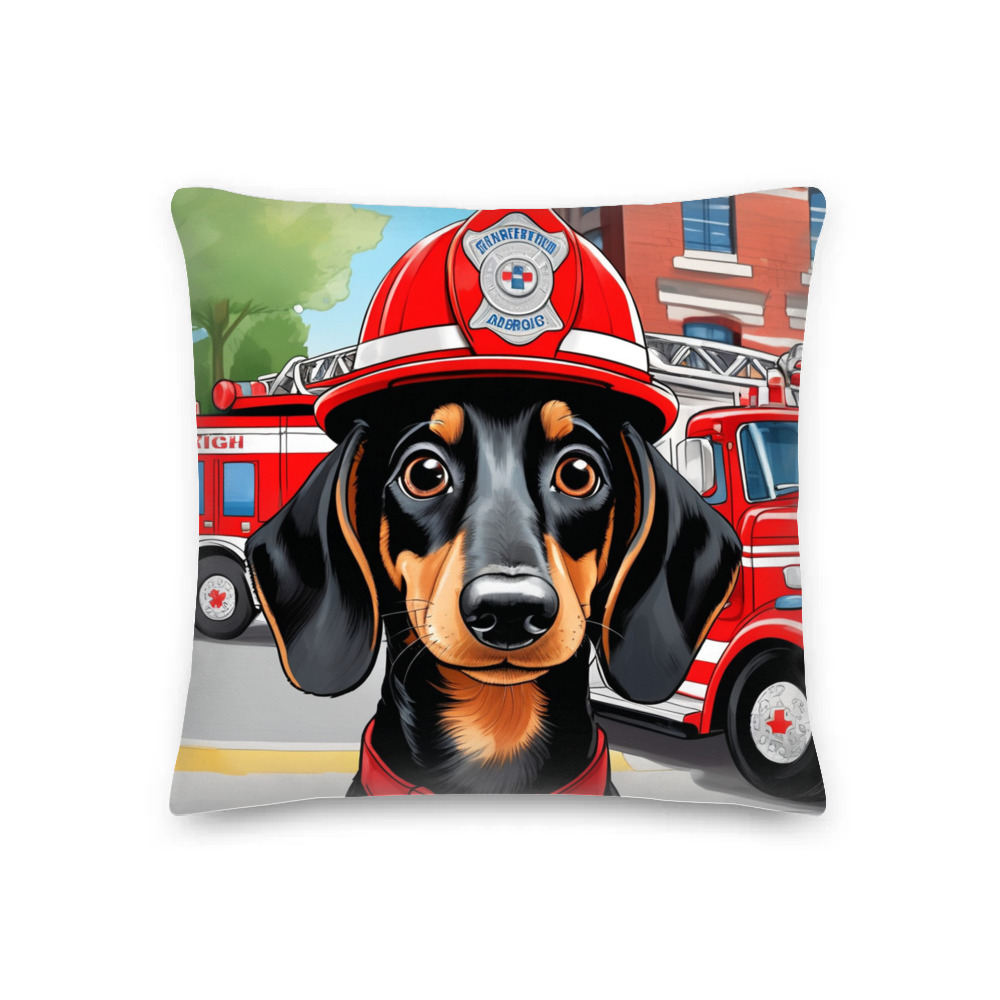 PugMug Custom Black Dachshund Premium Pillow