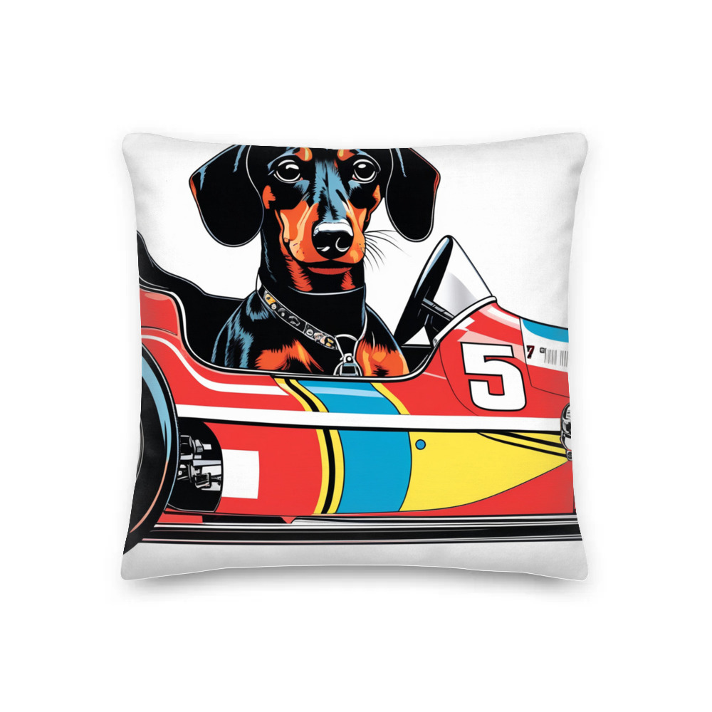 PugMug Custom Black Dachshund Premium Pillow