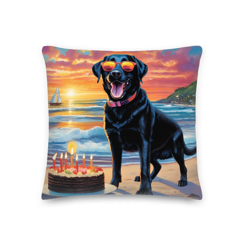 PugMug Custom Black Labrador Retriever Premium Pillow