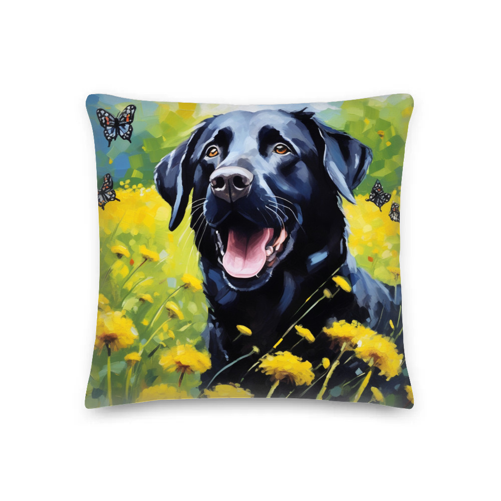PugMug Custom Black Labrador Retriever Premium Pillow