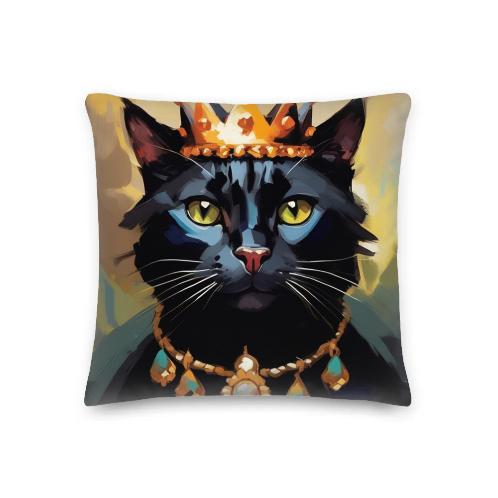 PugMug Custom Black Exotic Cat Premium Pillow