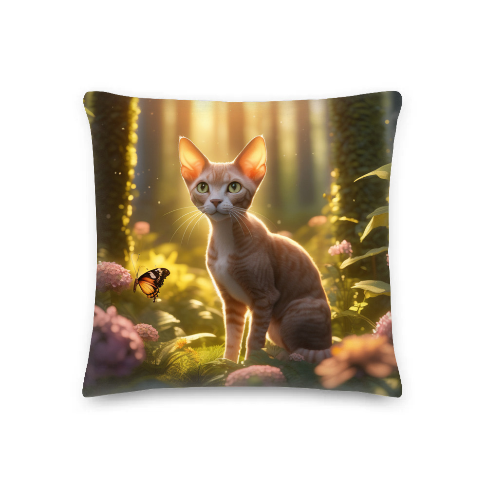 PugMug Custom Tabby Devon Rex Cat Premium Pillow
