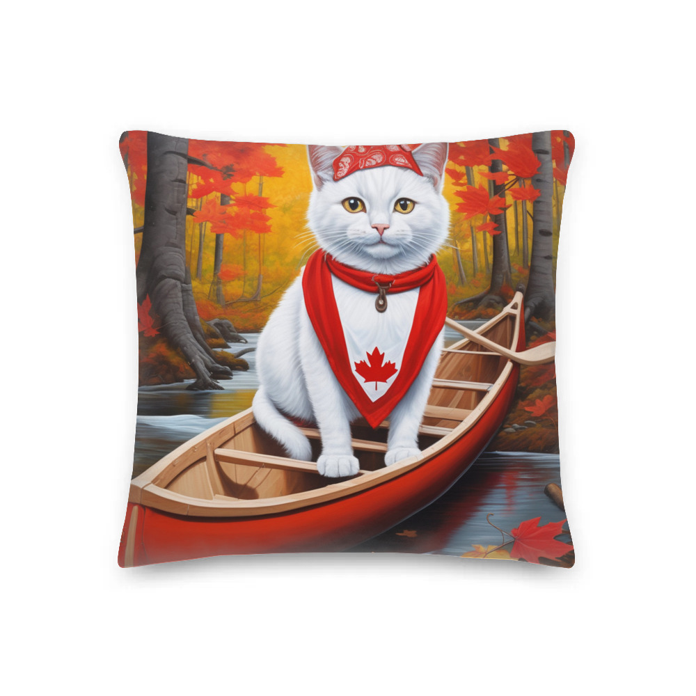 PugMug Custom White Companion Cat Premium Pillow