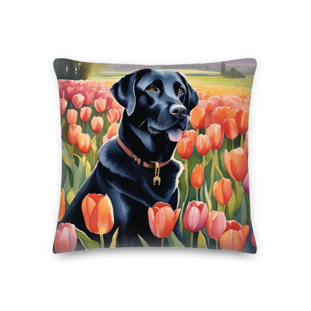 PugMug Custom Black Labrador Retriever Premium Pillow