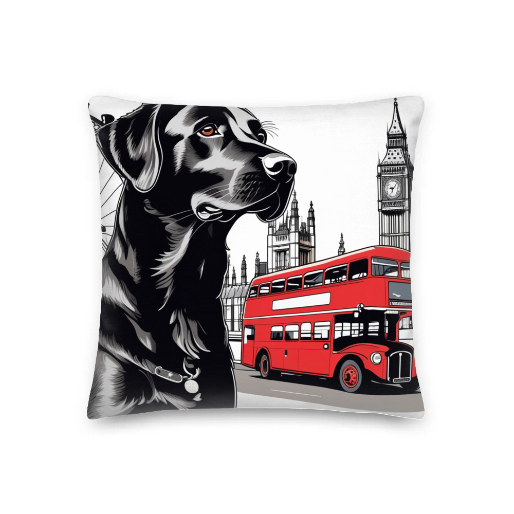 PugMug Custom Black Labrador Retriever Premium Pillow
