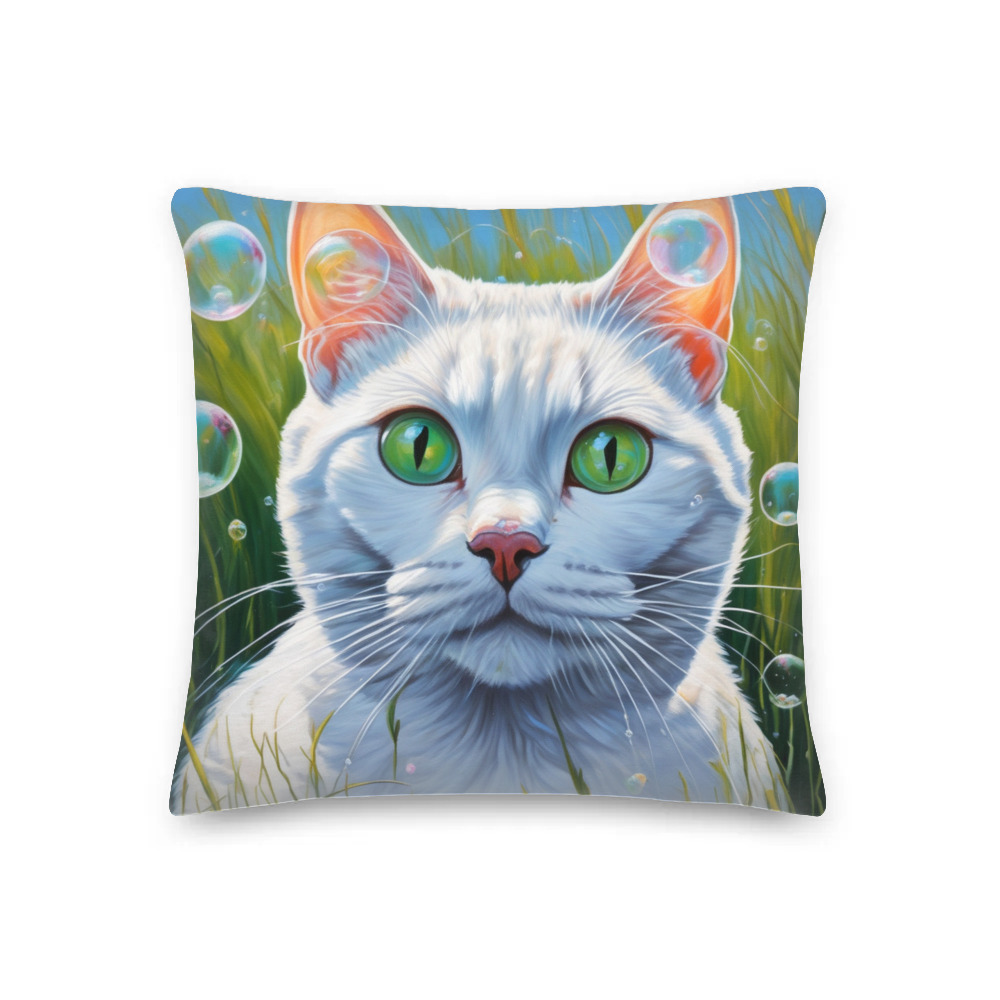 PugMug Custom White American Shorthair Cat Premium Pillow
