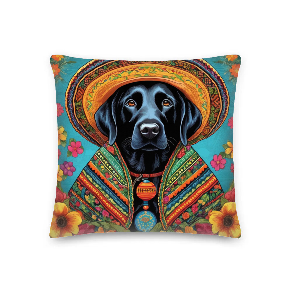 PugMug Custom Black Labrador Retriever Premium Pillow