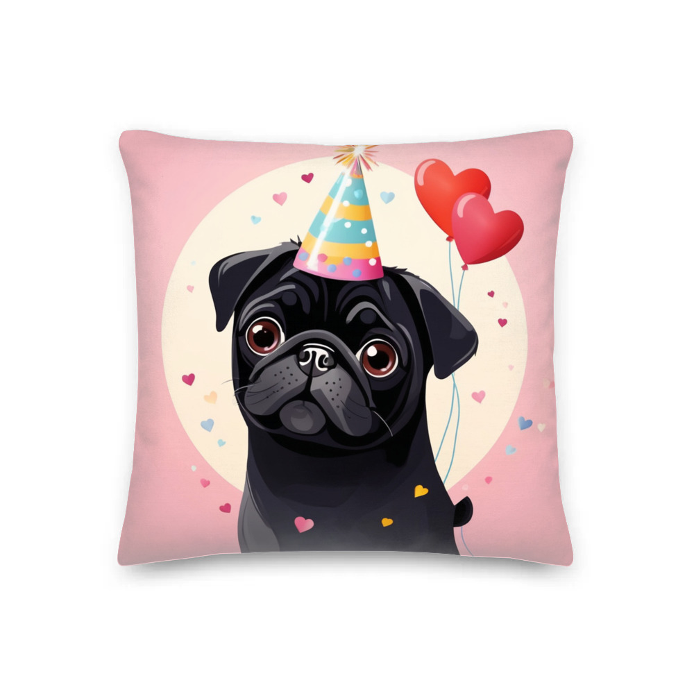 PugMug Custom Black Pug Premium Pillow