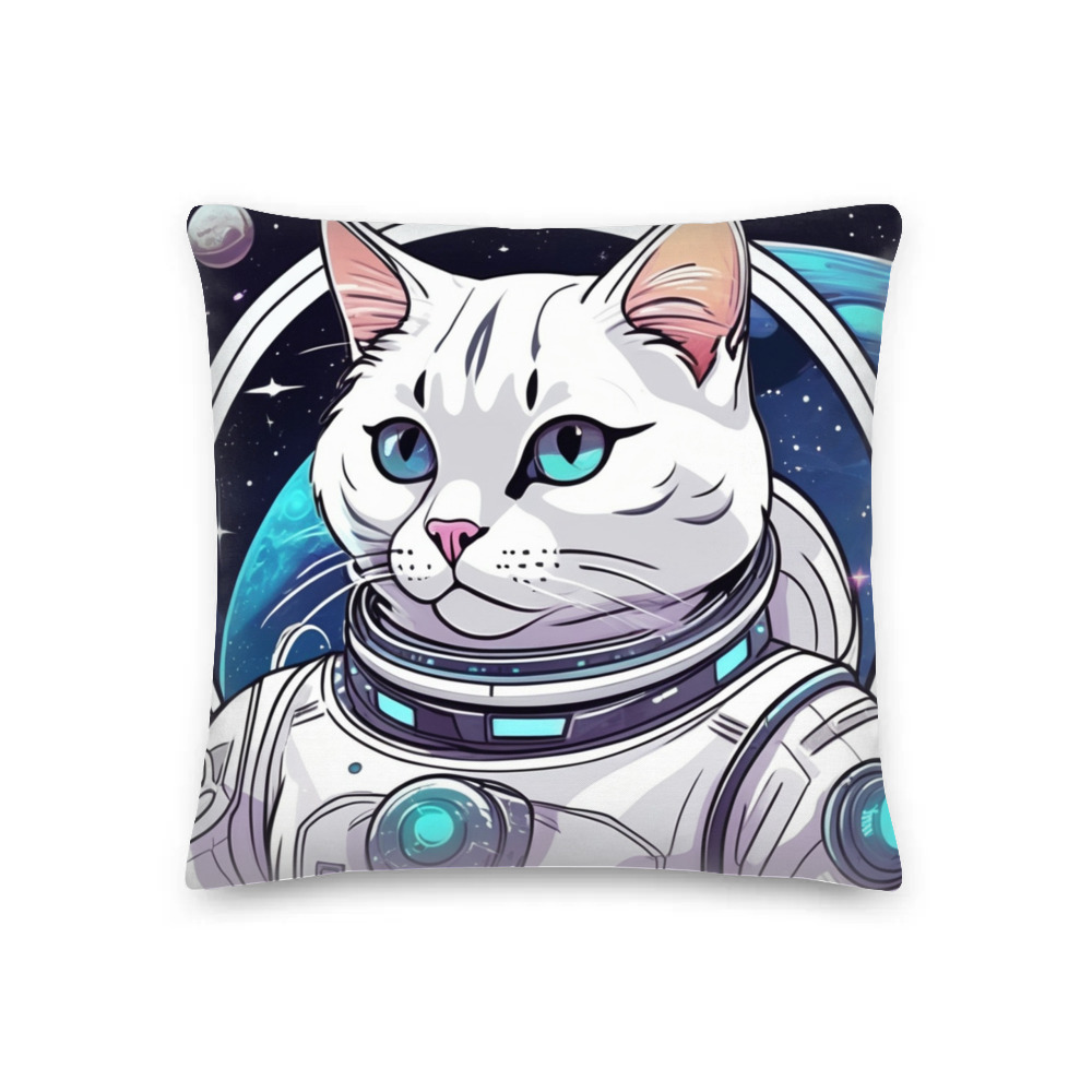PugMug Custom White Exotic Cat Premium Pillow