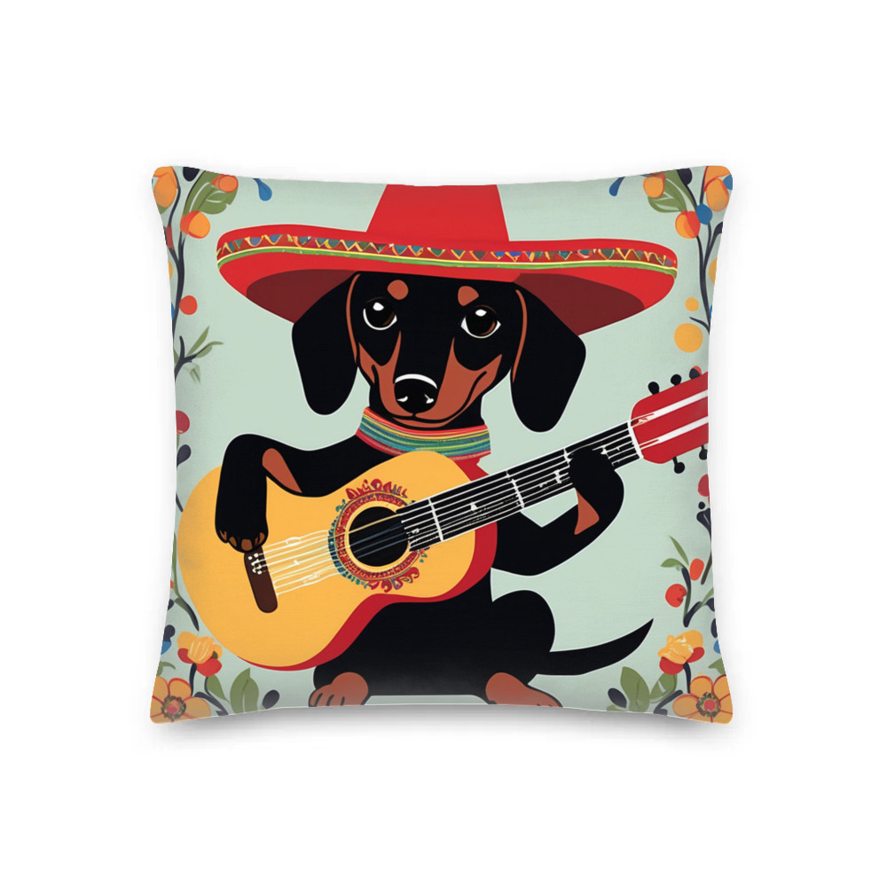 PugMug Custom Black Dachshund Premium Pillow