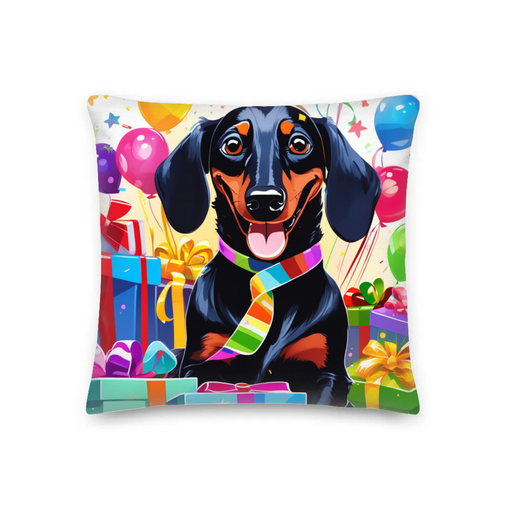 PugMug Custom Black Dachshund Premium Pillow