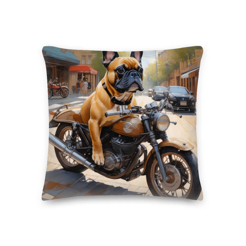 PugMug Custom Tan French Bulldog Premium Pillow