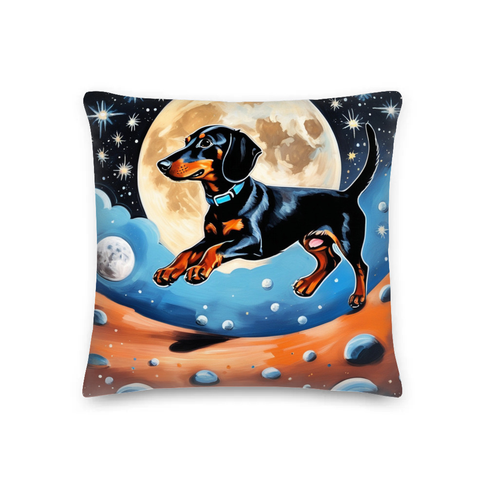 PugMug Custom Black Dachshund Premium Pillow