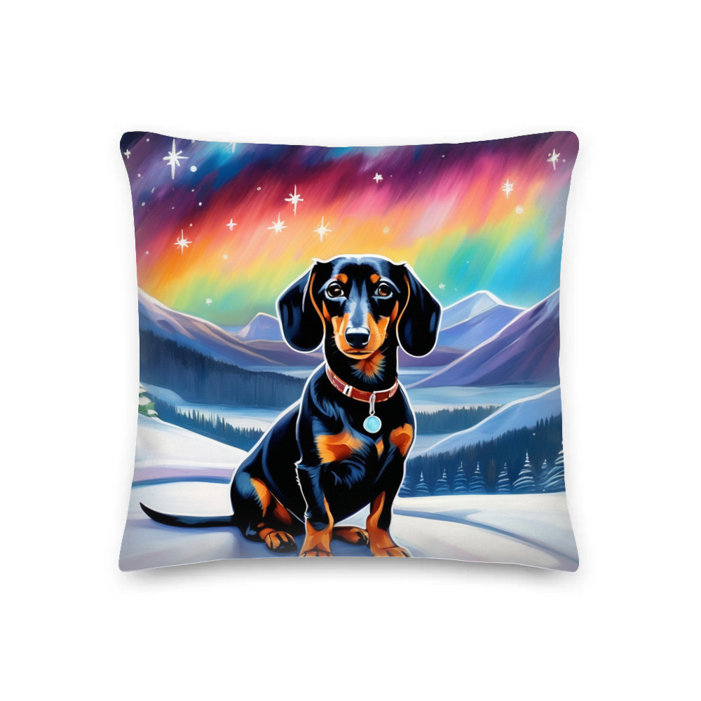 PugMug Custom Black Dachshund Premium Pillow