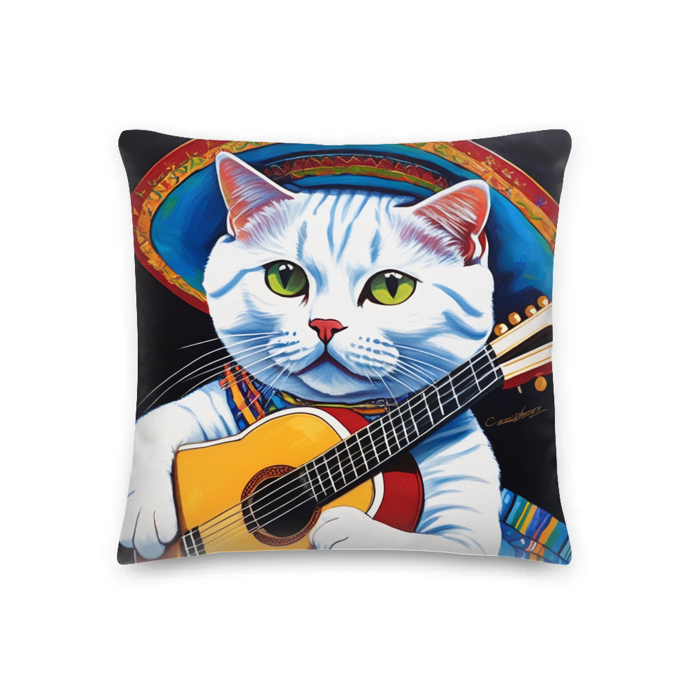 PugMug Custom White British Shorthair Cat Premium Pillow