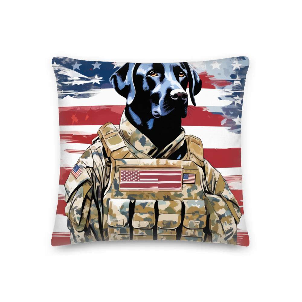 PugMug Custom Black Labrador Retriever Premium Pillow