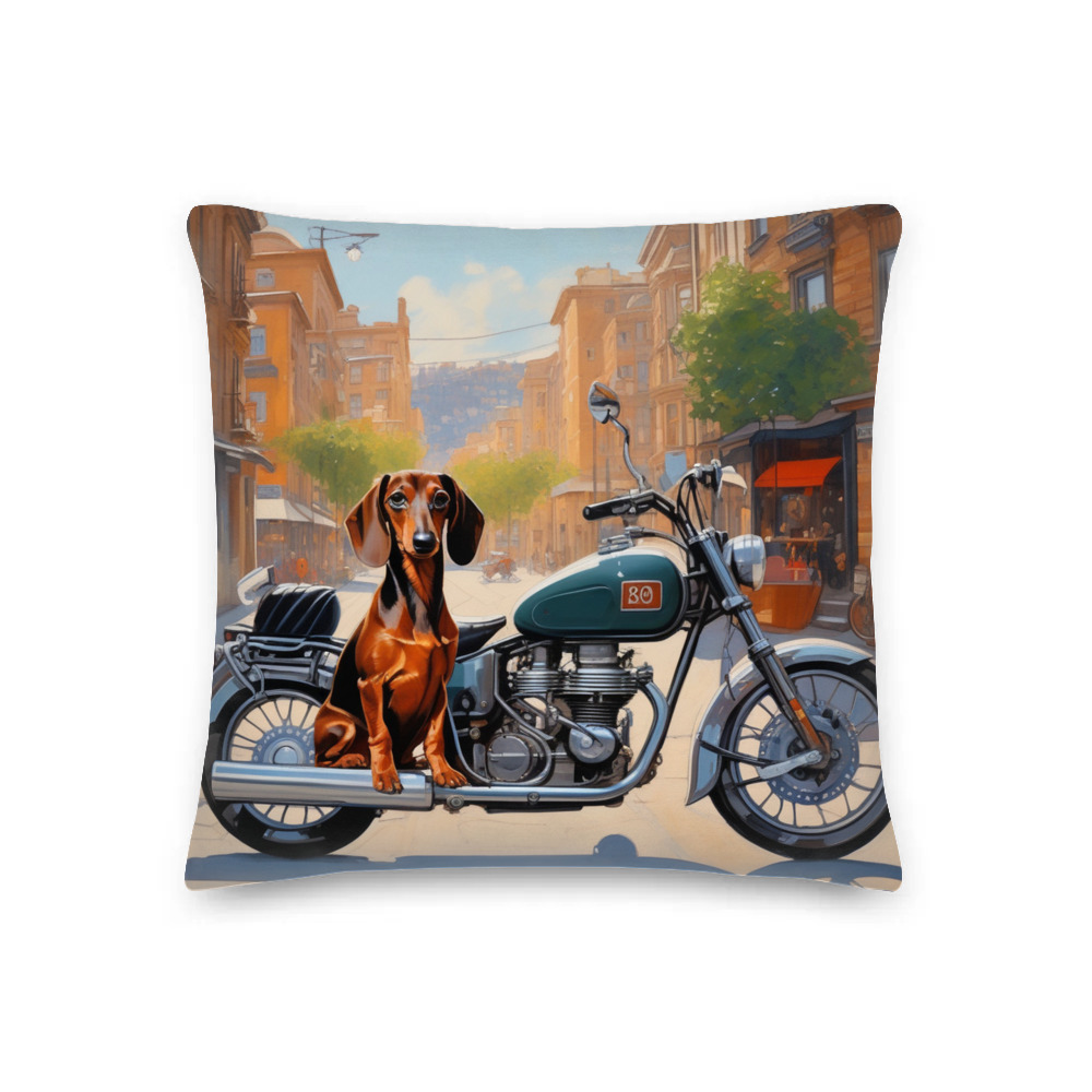 PugMug Custom Tan Dachshund Premium Pillow