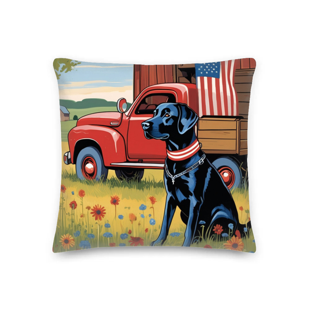 PugMug Custom Black Labrador Retriever Premium Pillow