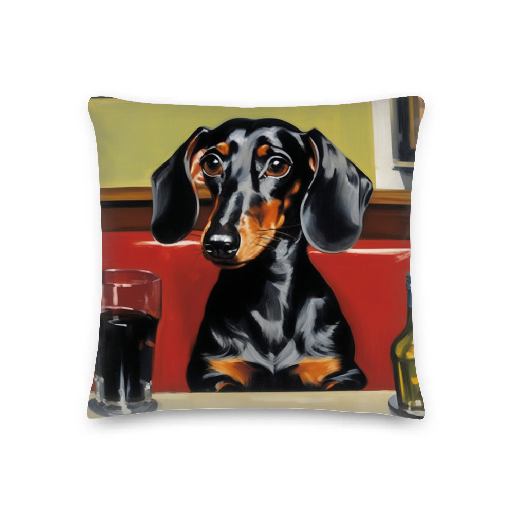 PugMug Custom Black Dachshund Premium Pillow