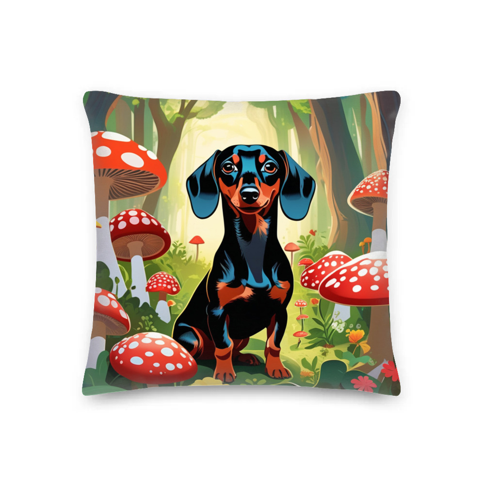PugMug Custom Black Dachshund Premium Pillow