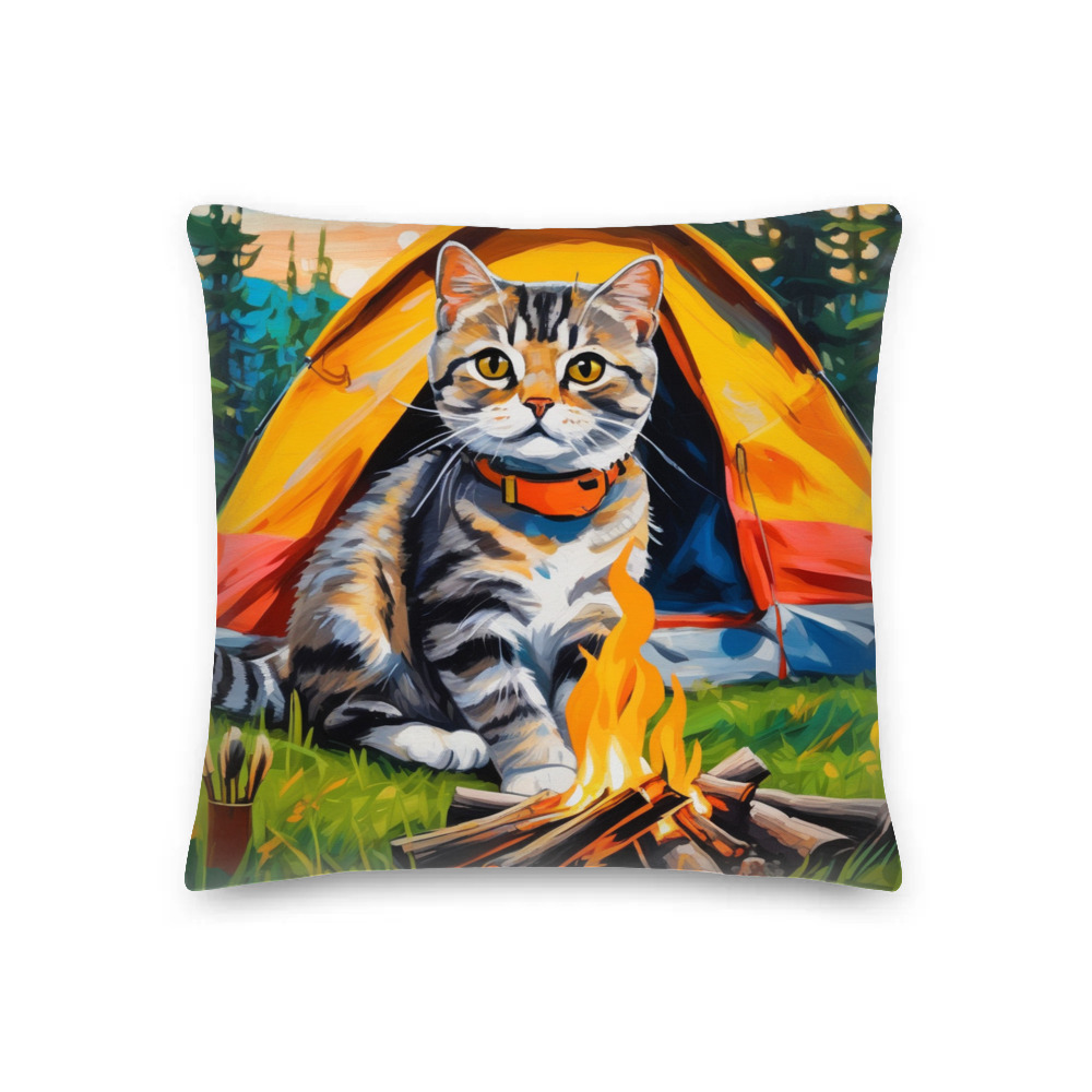 PugMug Custom Tabby Scottish Fold Cat Premium Pillow