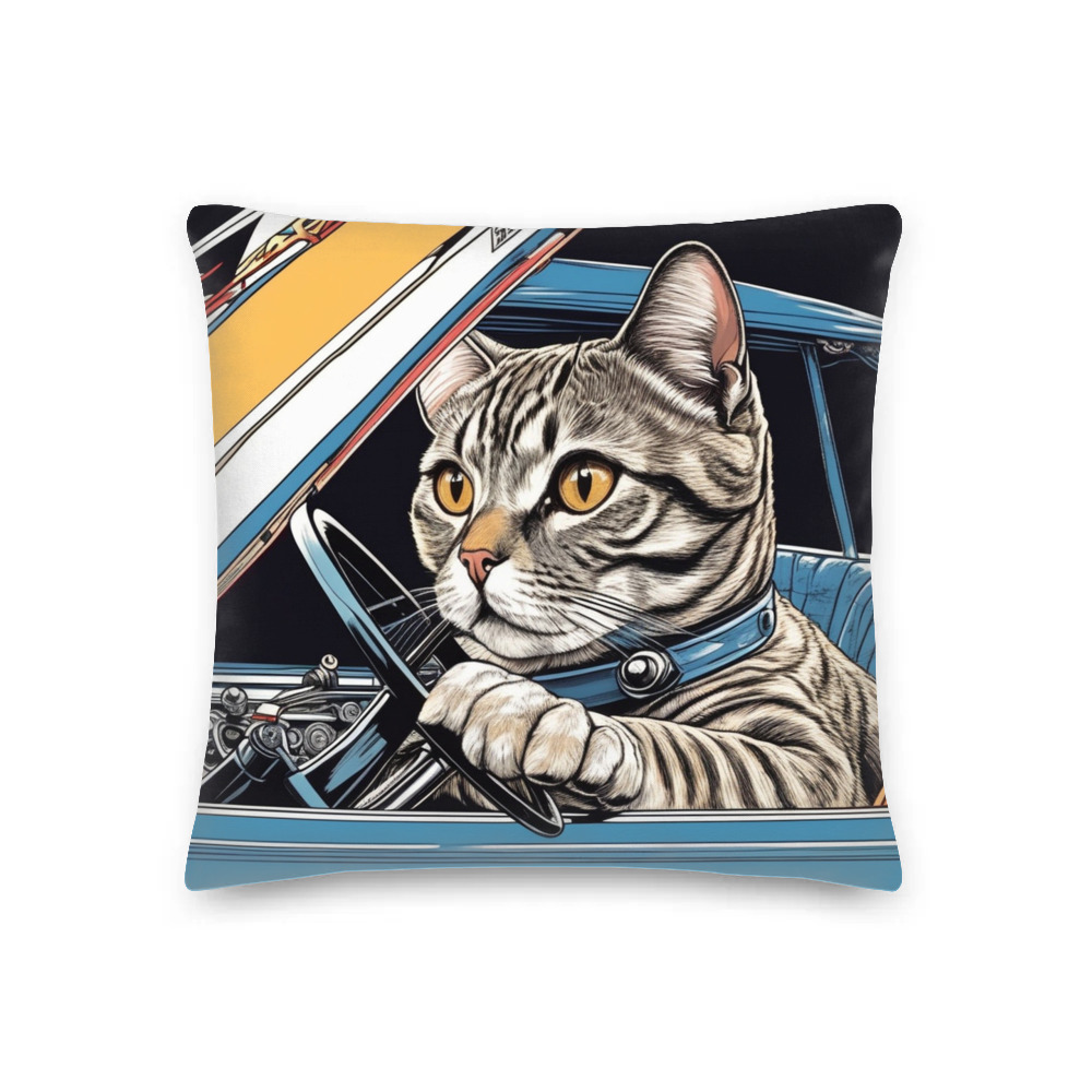 PugMug Custom Tabby Scottish Fold Cat Premium Pillow