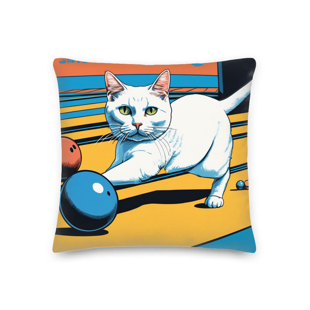 PugMug Custom White Companion Cat Premium Pillow