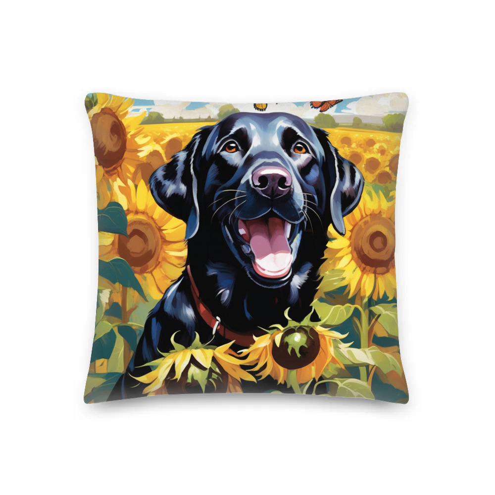 PugMug Custom Black Labrador Retriever Premium Pillow