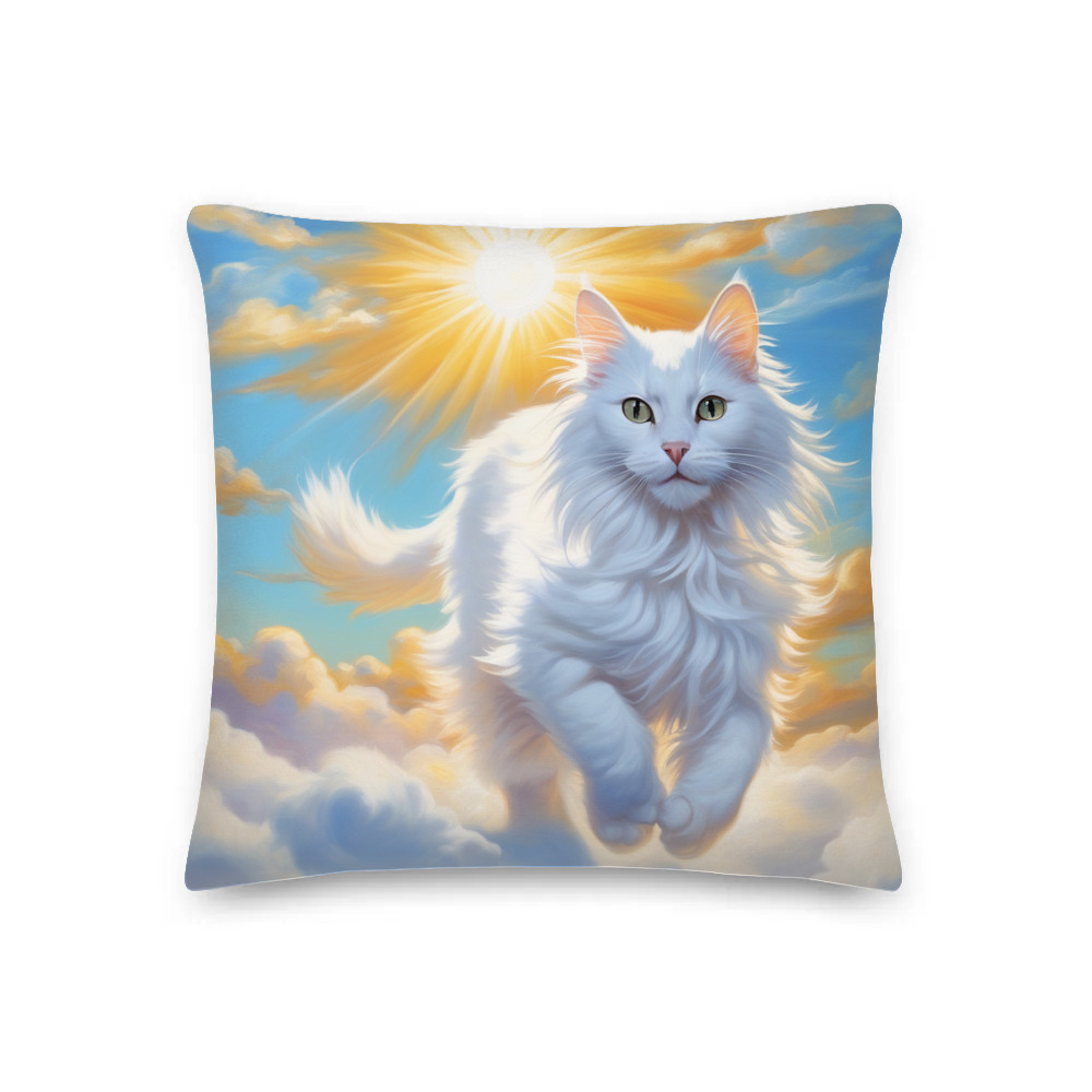 PugMug Custom White Companion Cat Premium Pillow