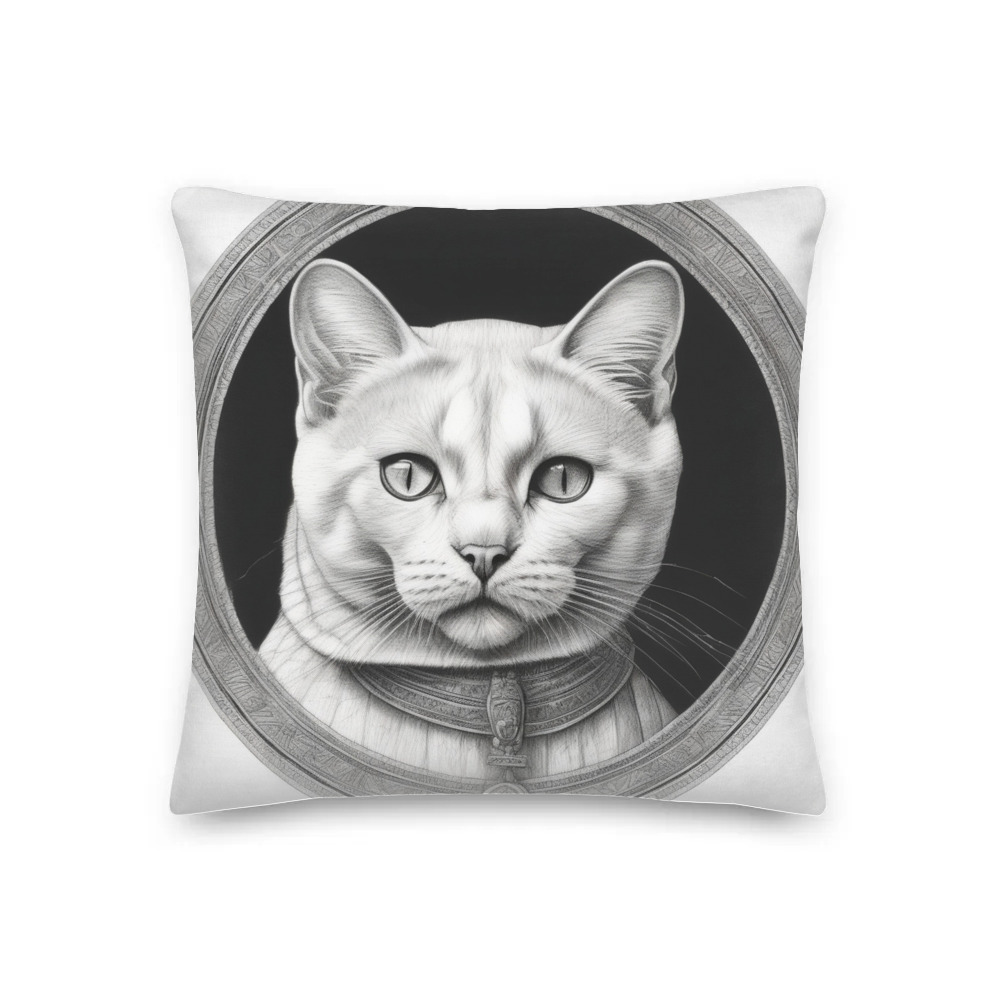 PugMug Custom White Exotic Cat Premium Pillow