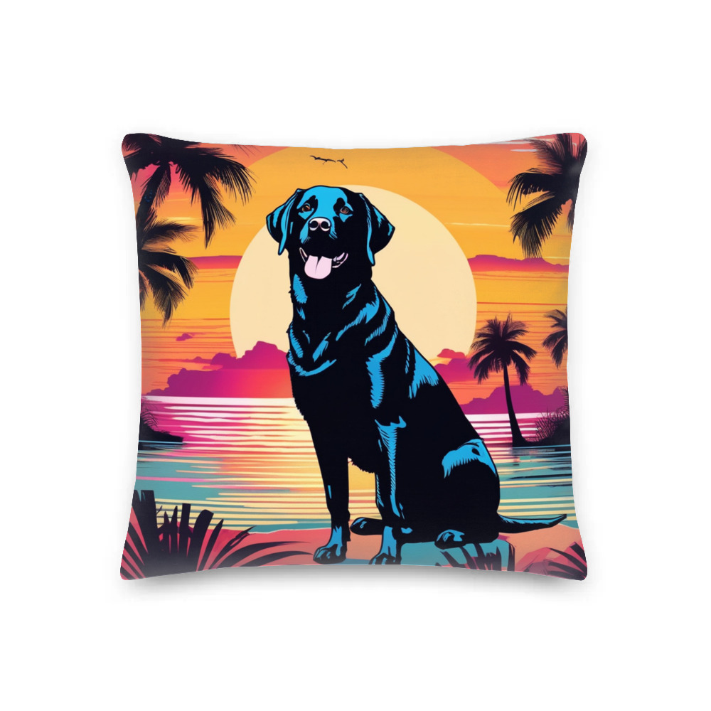 PugMug Custom Black Labrador Retriever Premium Pillow