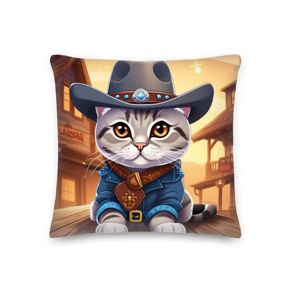 PugMug Custom Tabby British Shorthair Cat Premium Pillow