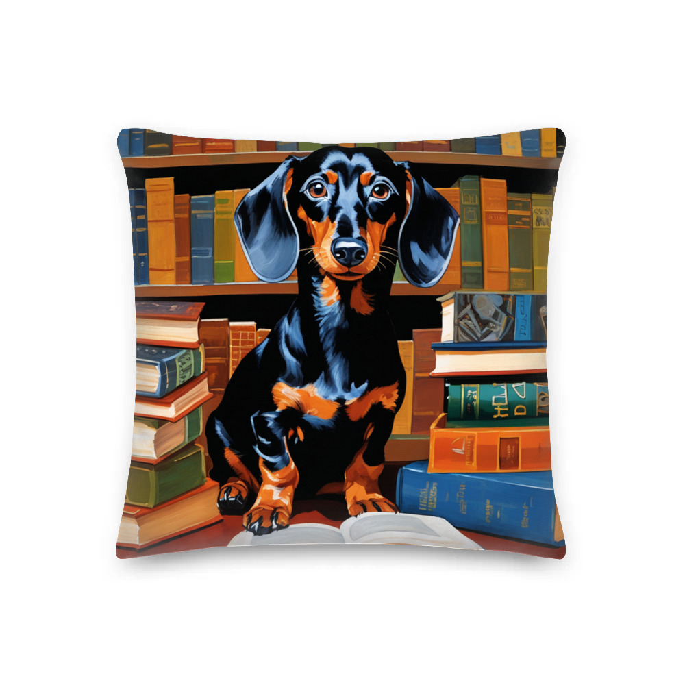 PugMug Custom Black Dachshund Premium Pillow