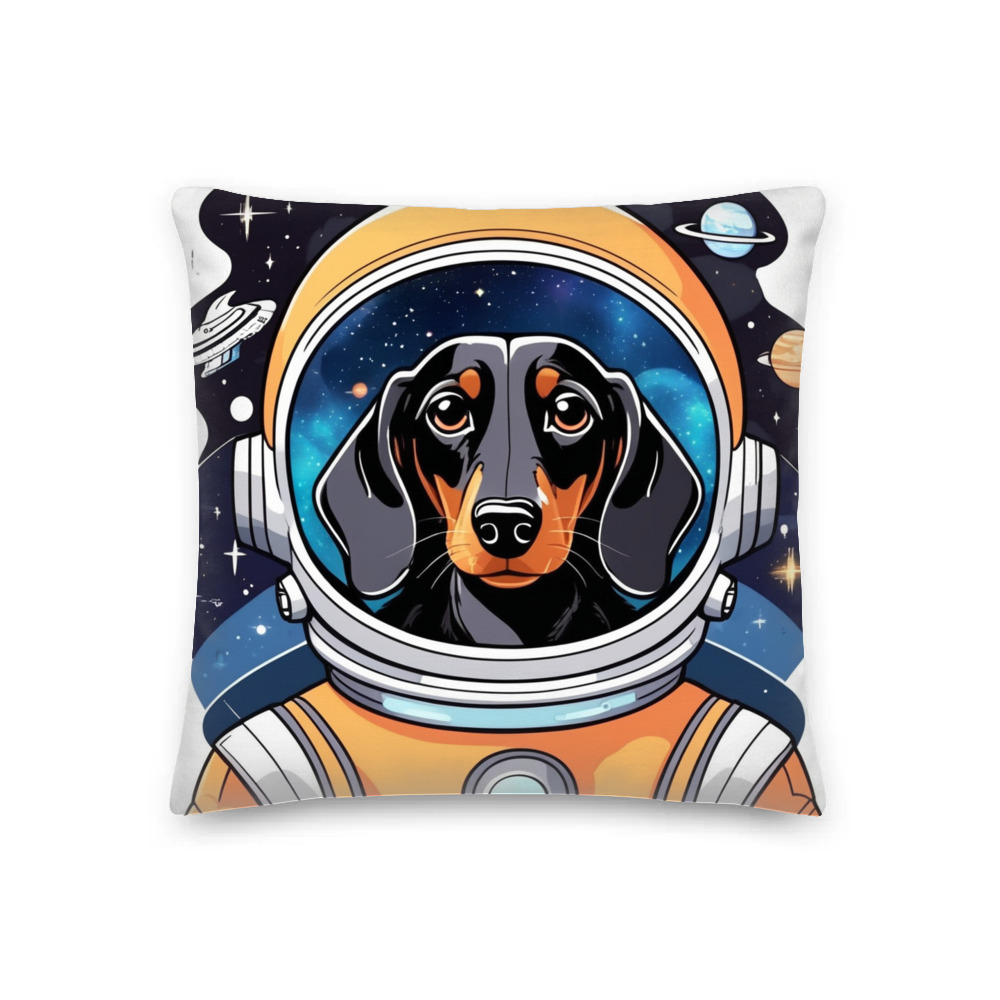 PugMug Custom Black Dachshund Premium Pillow