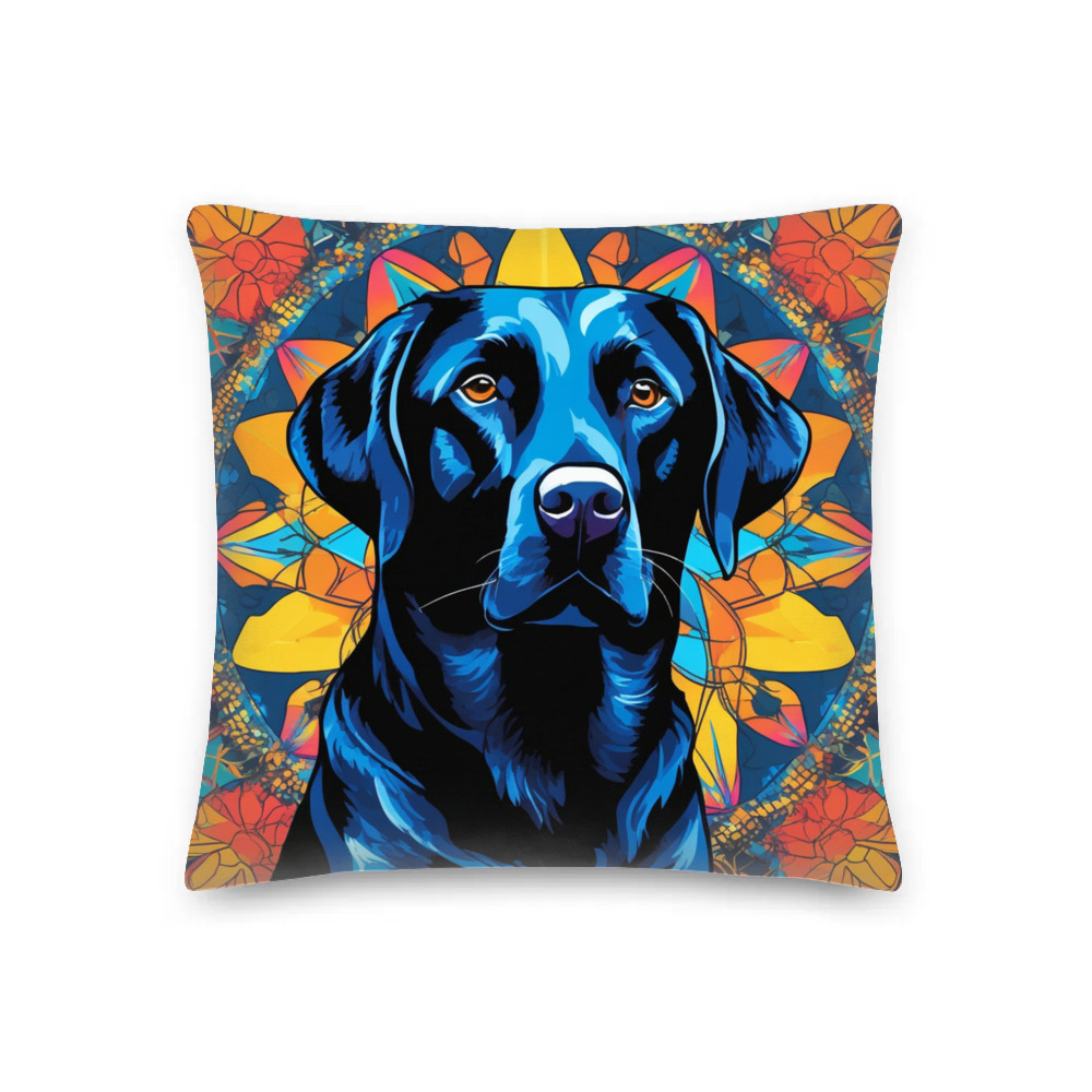 PugMug Custom Black Labrador Retriever Premium Pillow