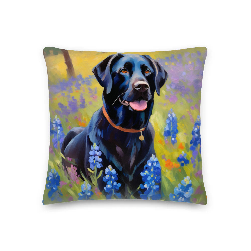 PugMug Custom Black Labrador Retriever Premium Pillow