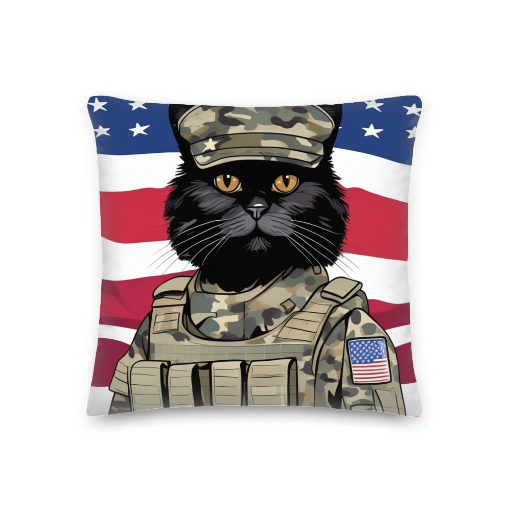 PugMug Custom Black Persian Cat Premium Pillow