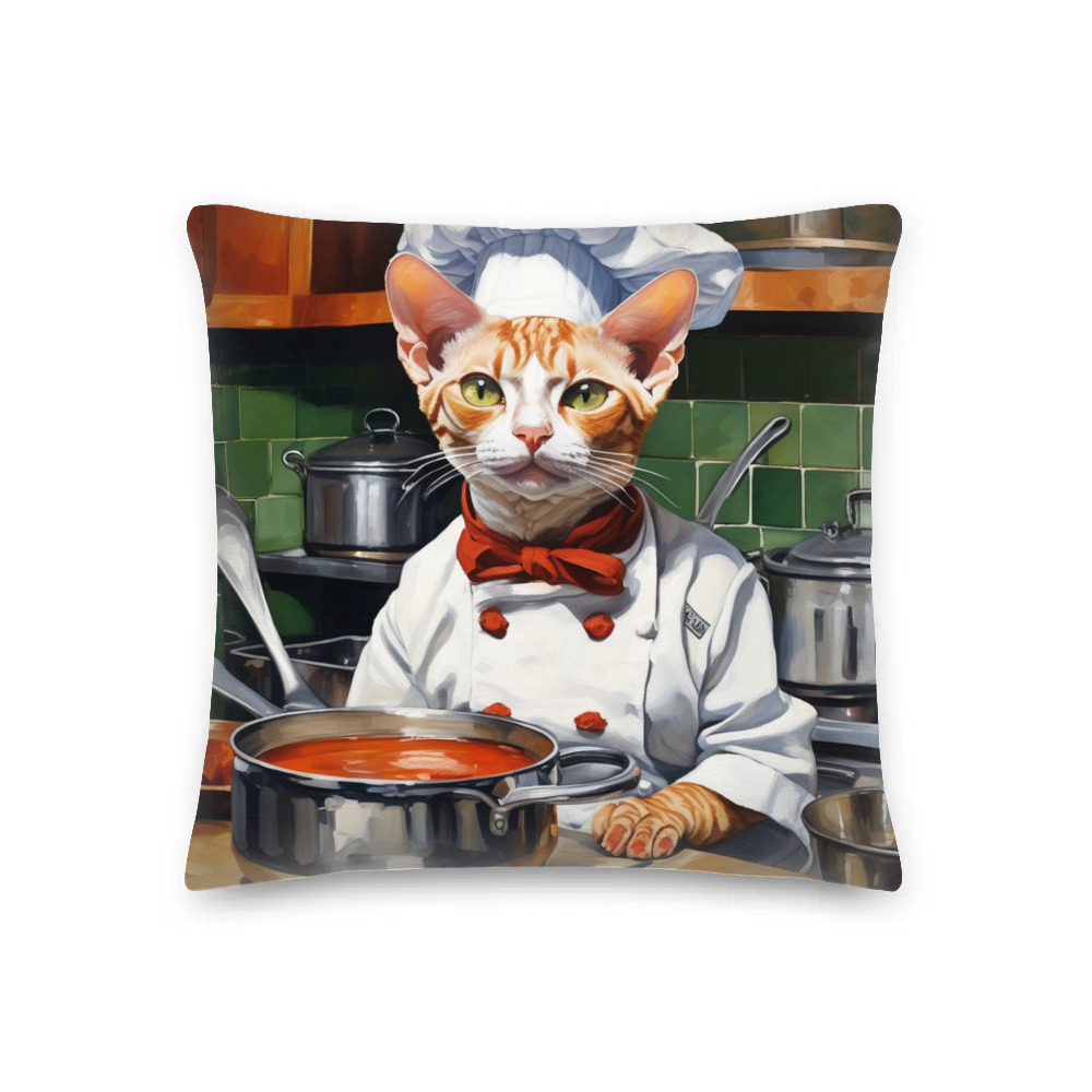 PugMug Custom Tabby Devon Rex Cat Premium Pillow