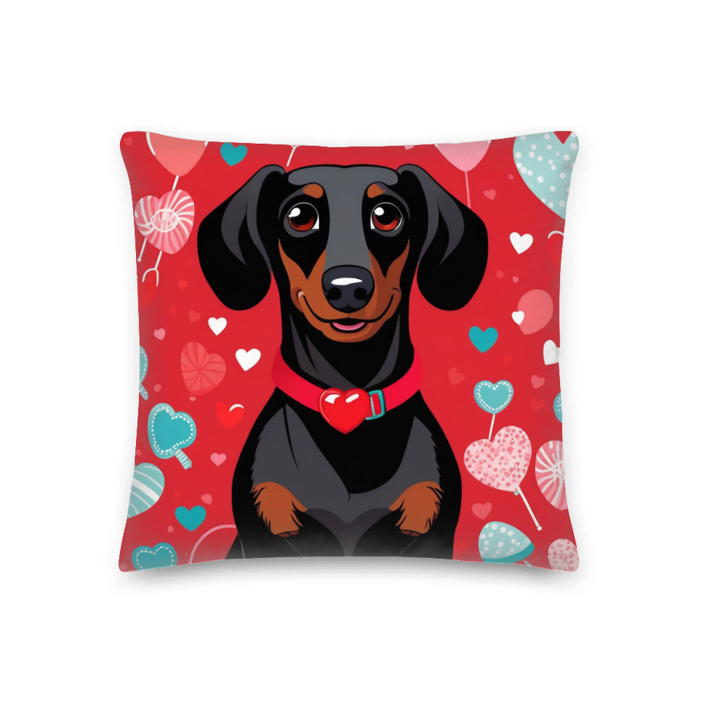 PugMug Custom Black Dachshund Premium Pillow