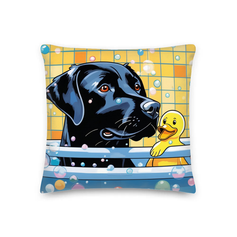 PugMug Custom Black Labrador Retriever Premium Pillow