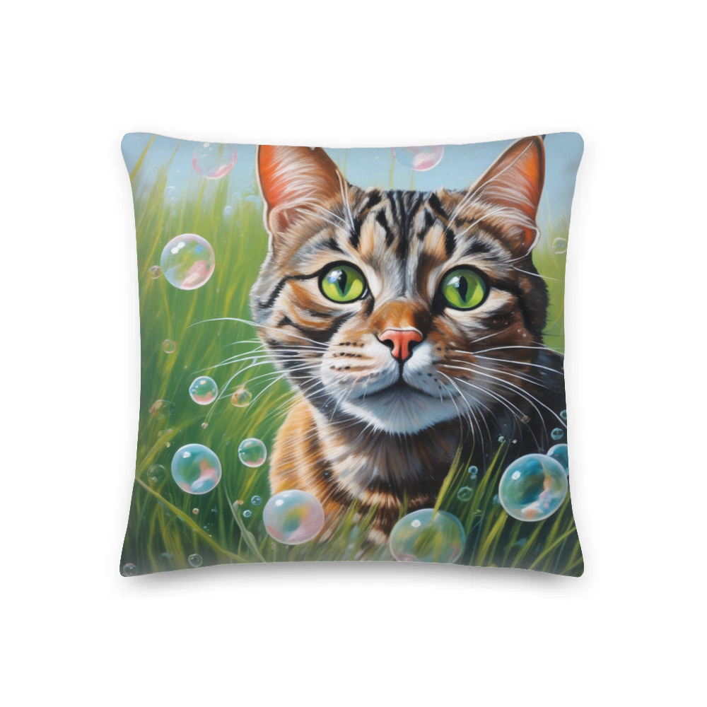 PugMug Custom Tabby Companion Cat Premium Pillow