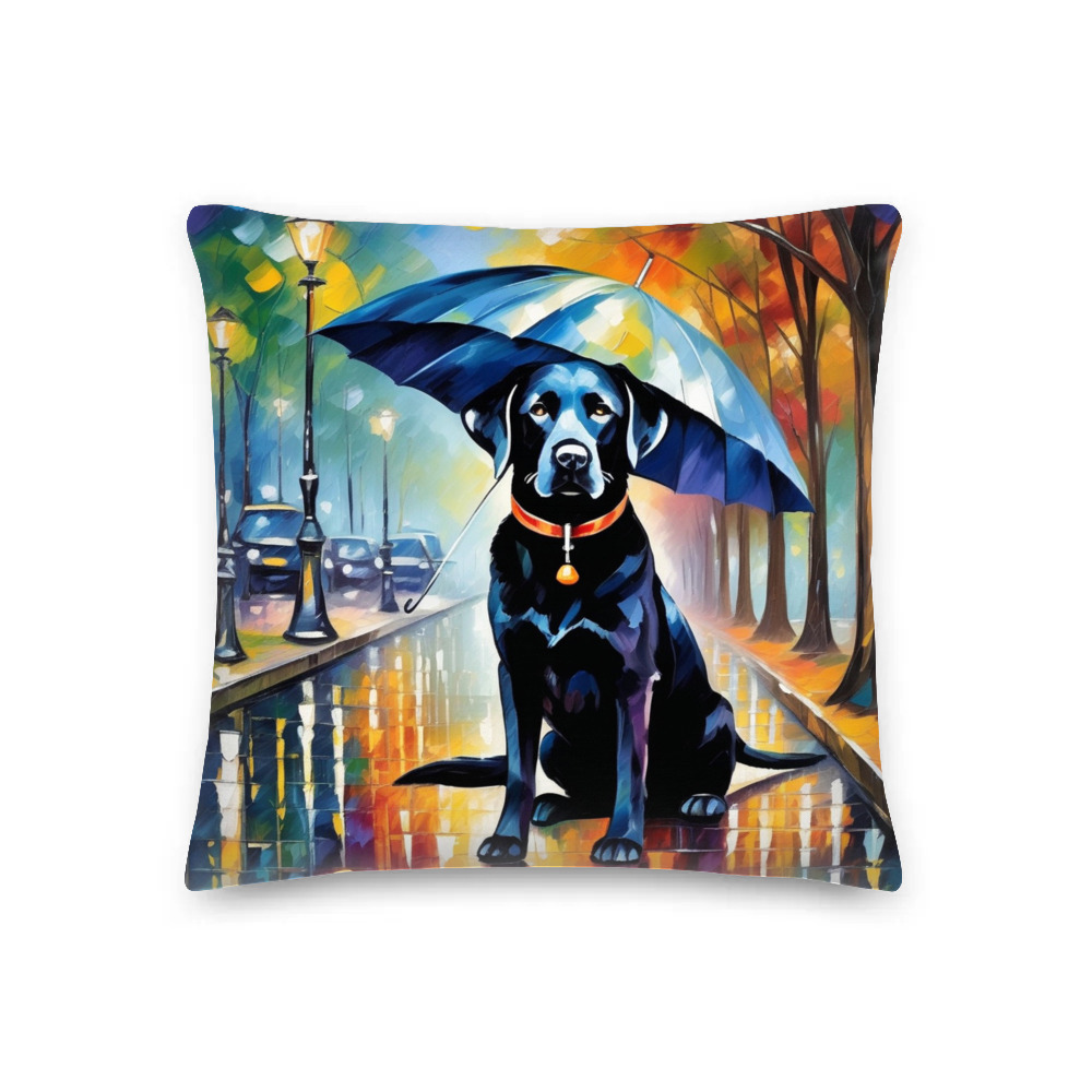 PugMug Custom Black Labrador Retriever Premium Pillow