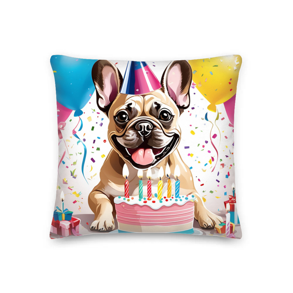 PugMug Custom Tan French Bulldog Premium Pillow