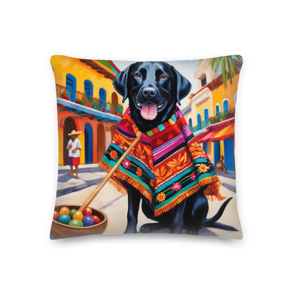 PugMug Custom Black Labrador Retriever Premium Pillow